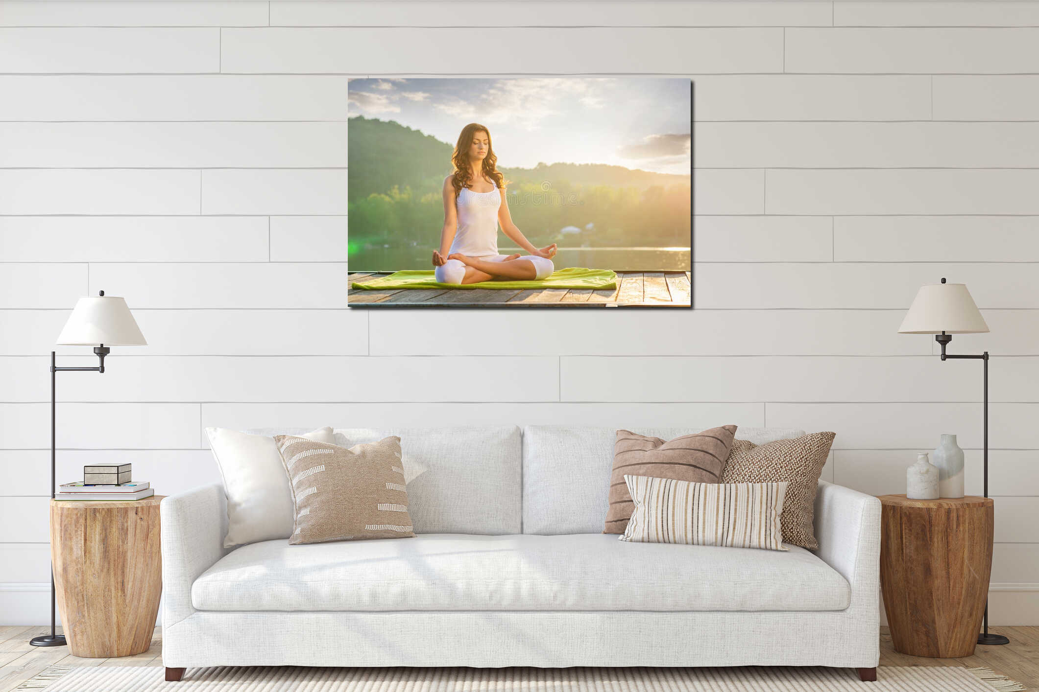 Canvas hanging interior mockup
