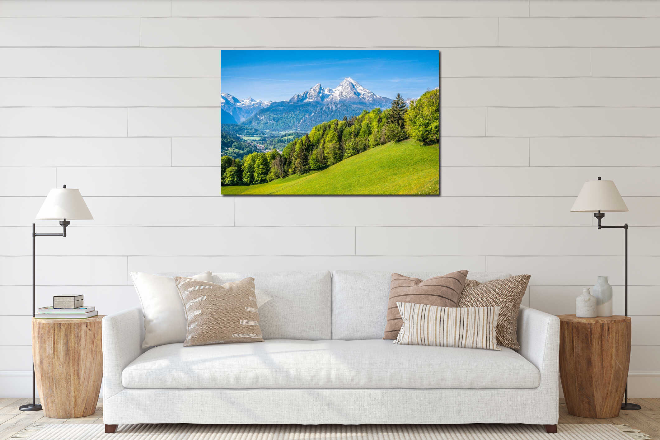 Canvas hanging interior mockup