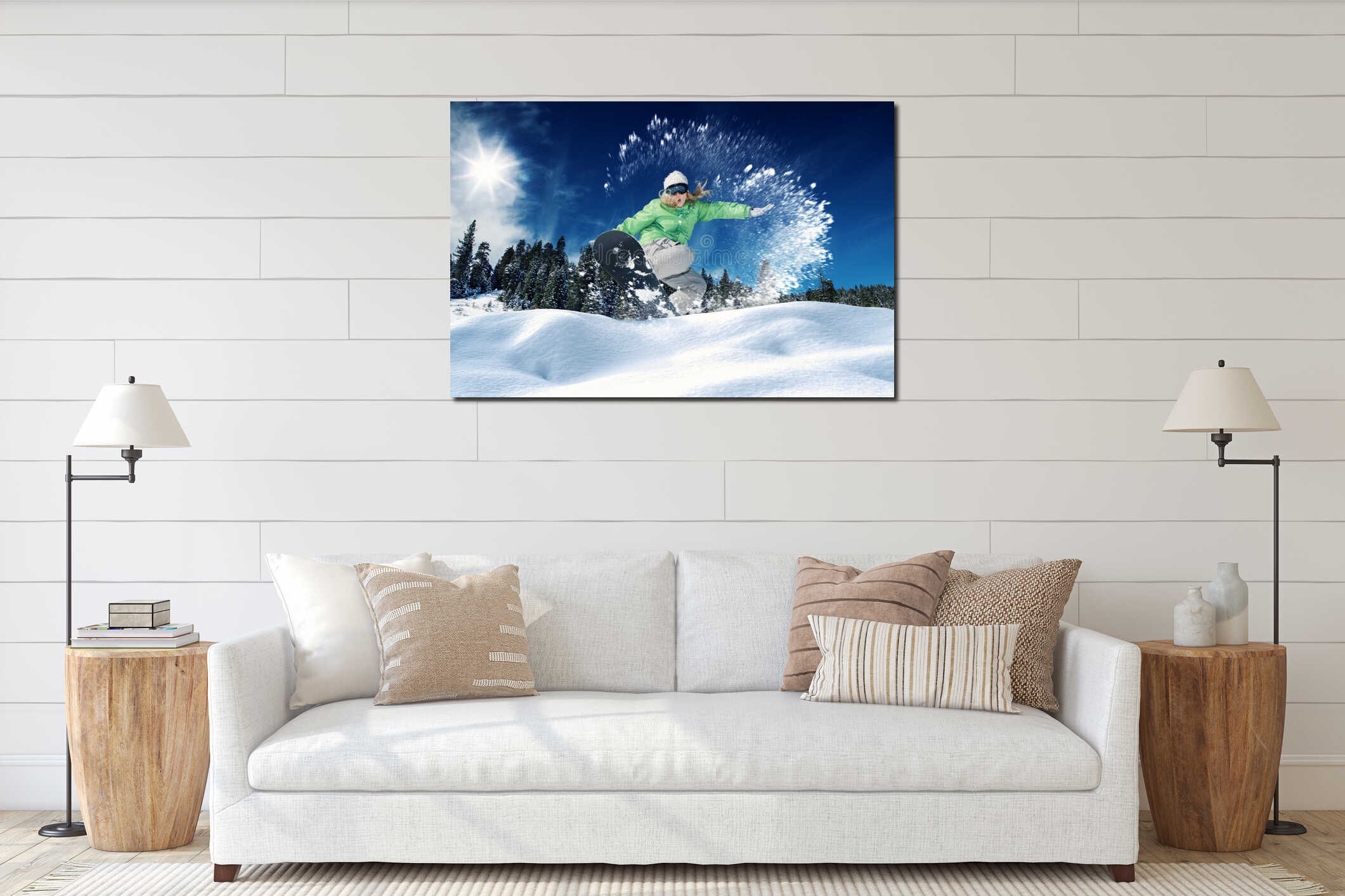 Canvas hanging interior mockup