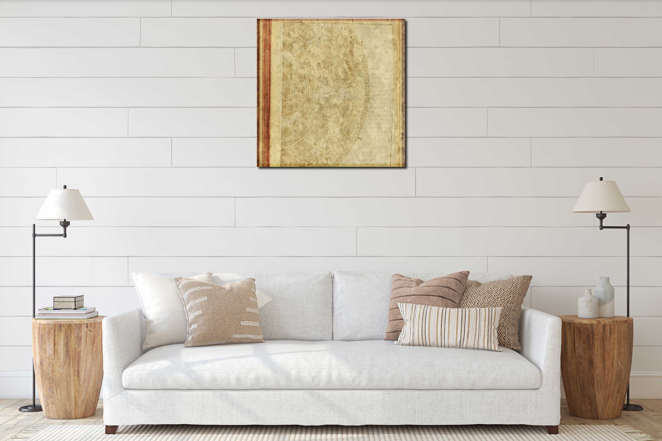 Canvas hanging interior mockup