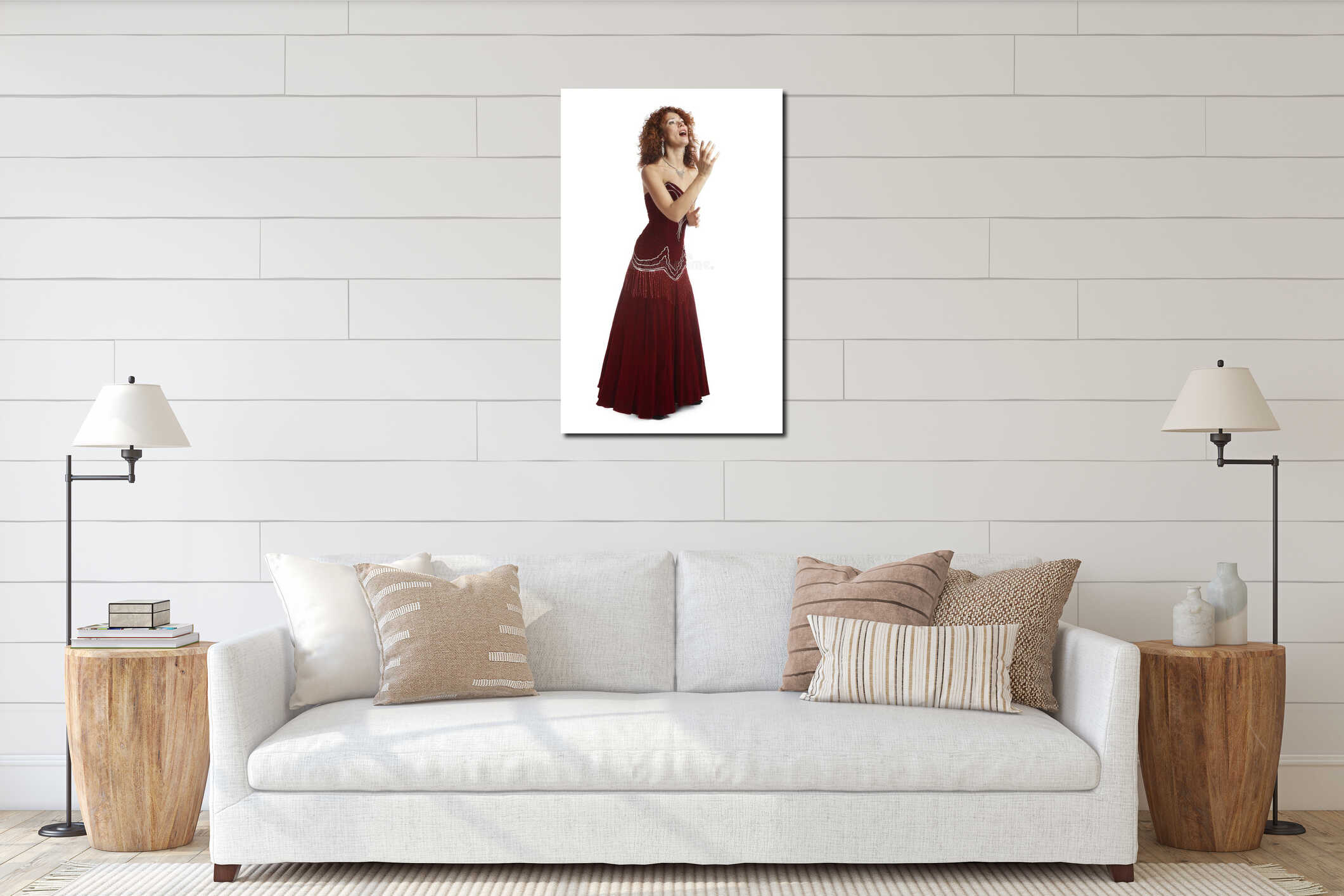 Canvas hanging interior mockup