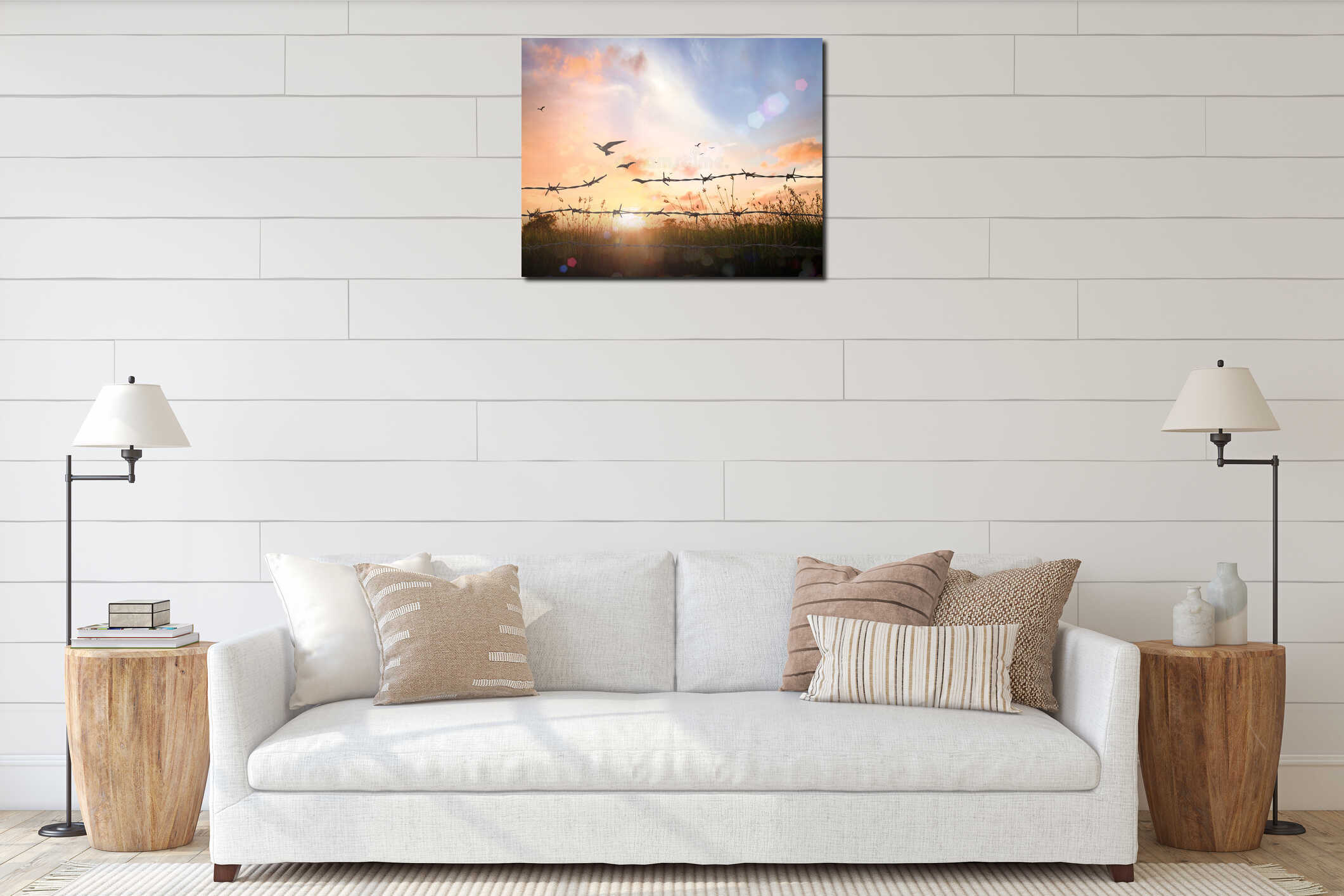 Canvas hanging interior mockup