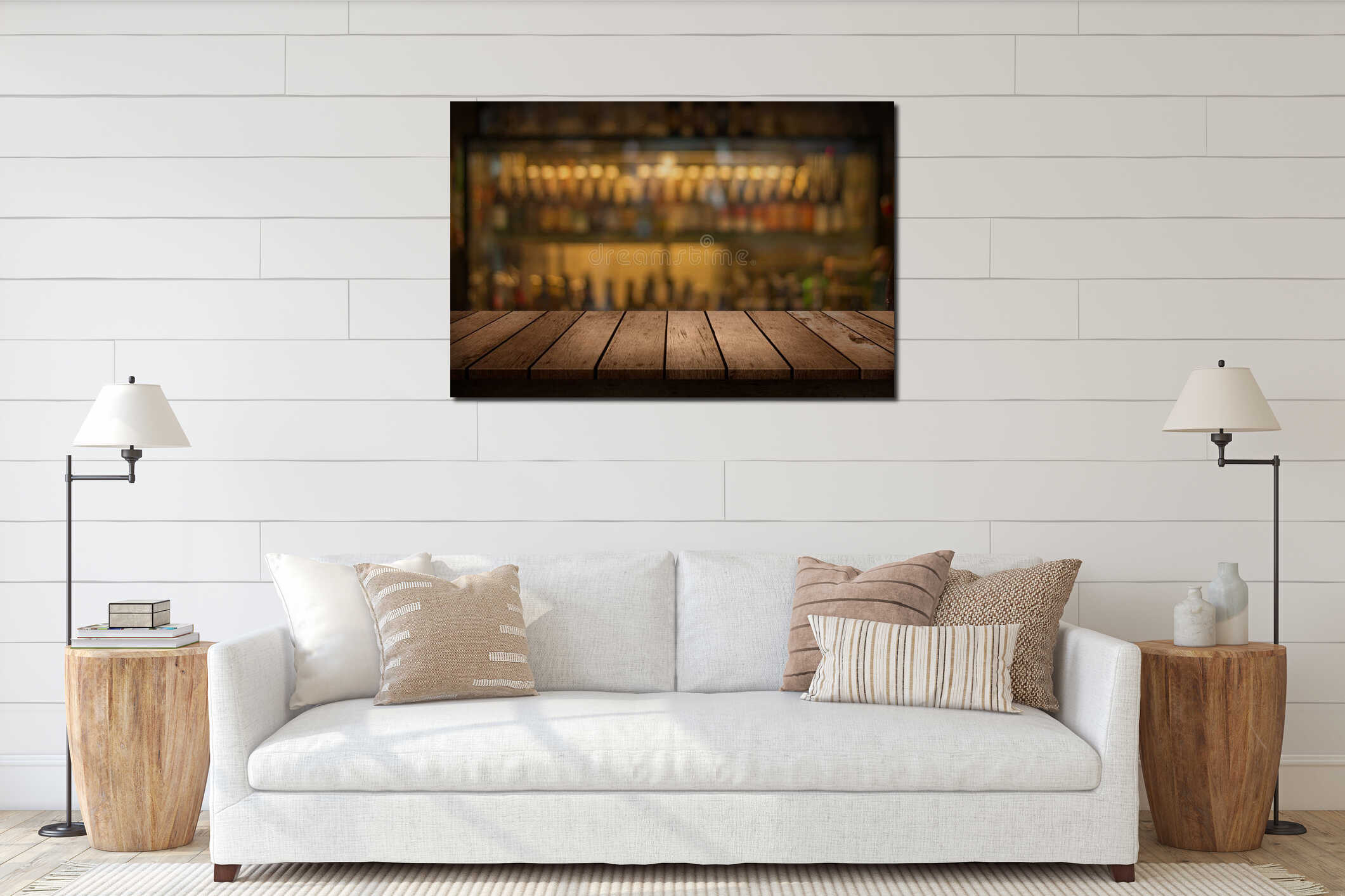 Canvas hanging interior mockup