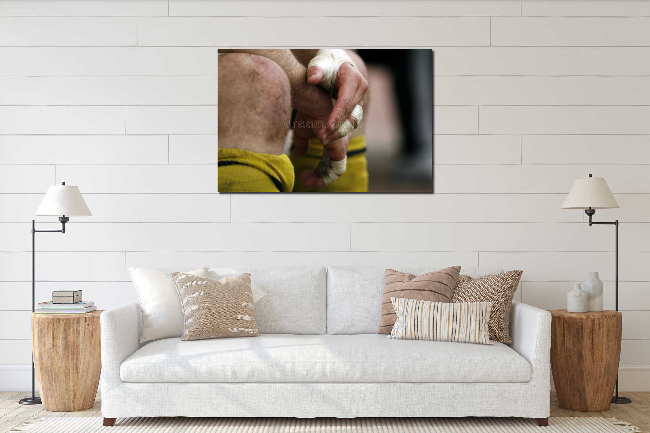 Canvas hanging interior mockup