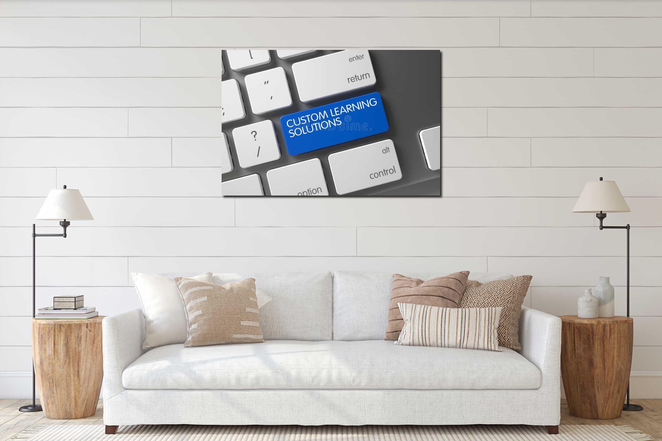 Canvas hanging interior mockup