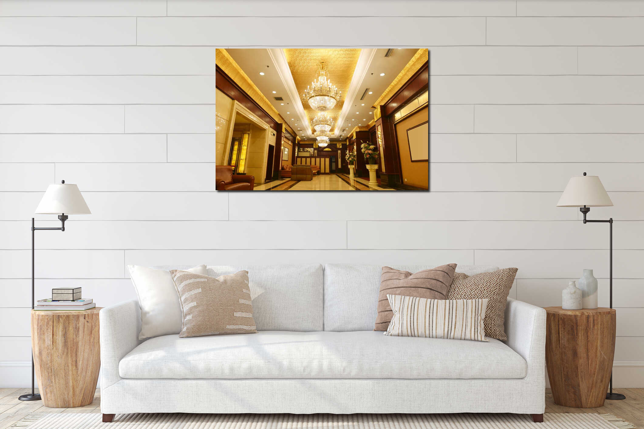 Canvas hanging interior mockup