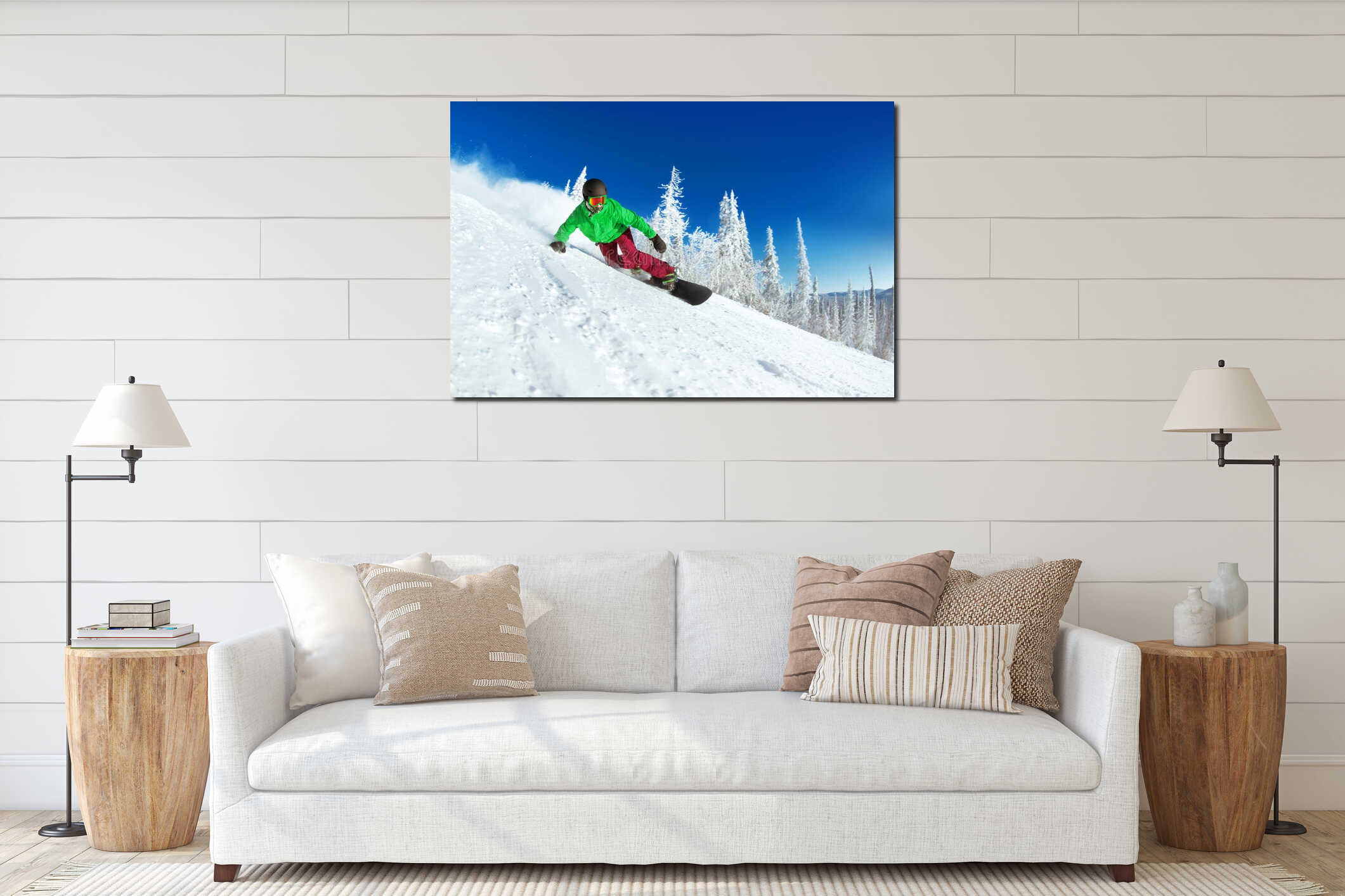 Canvas hanging interior mockup