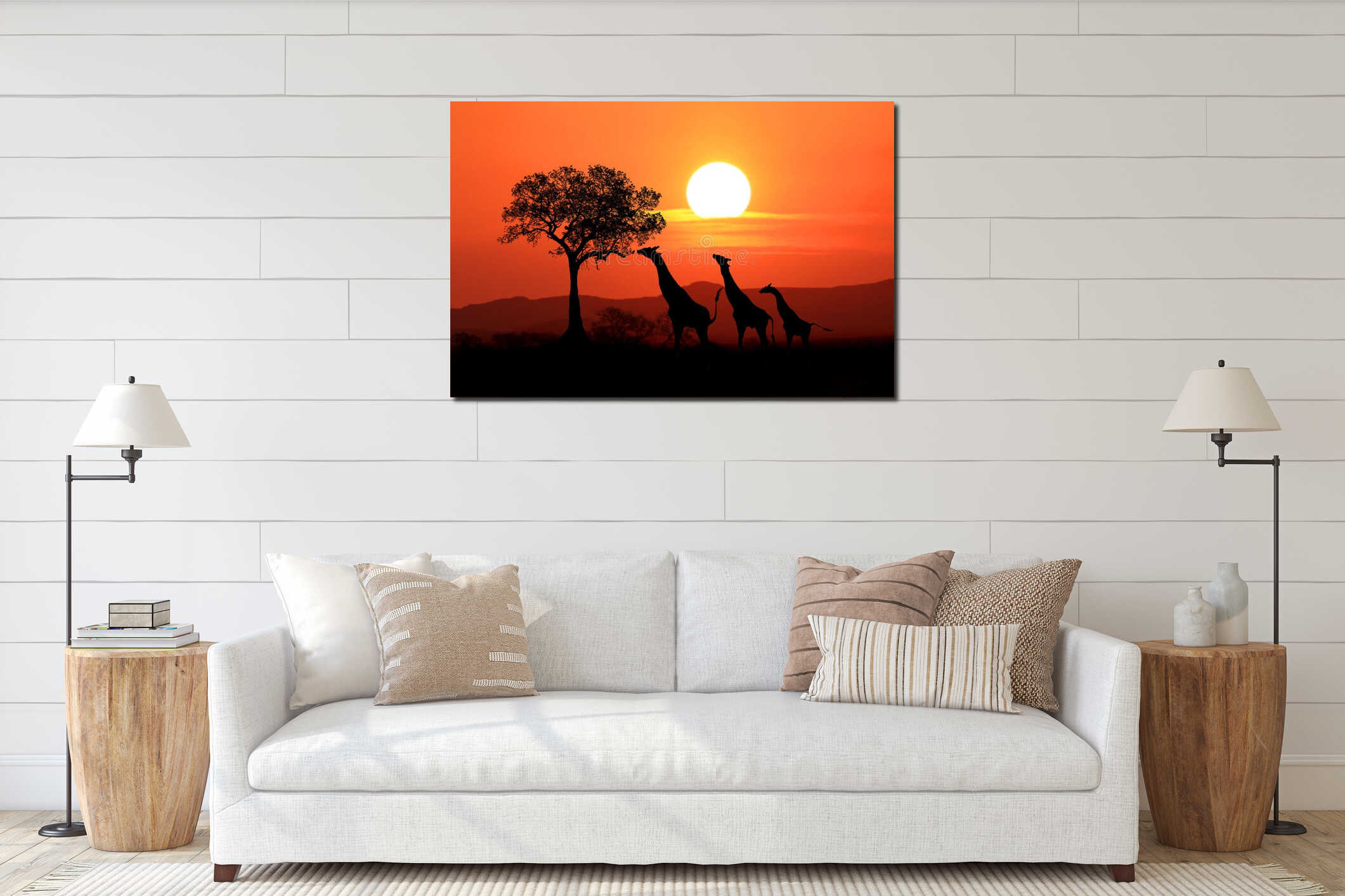 Canvas hanging interior mockup