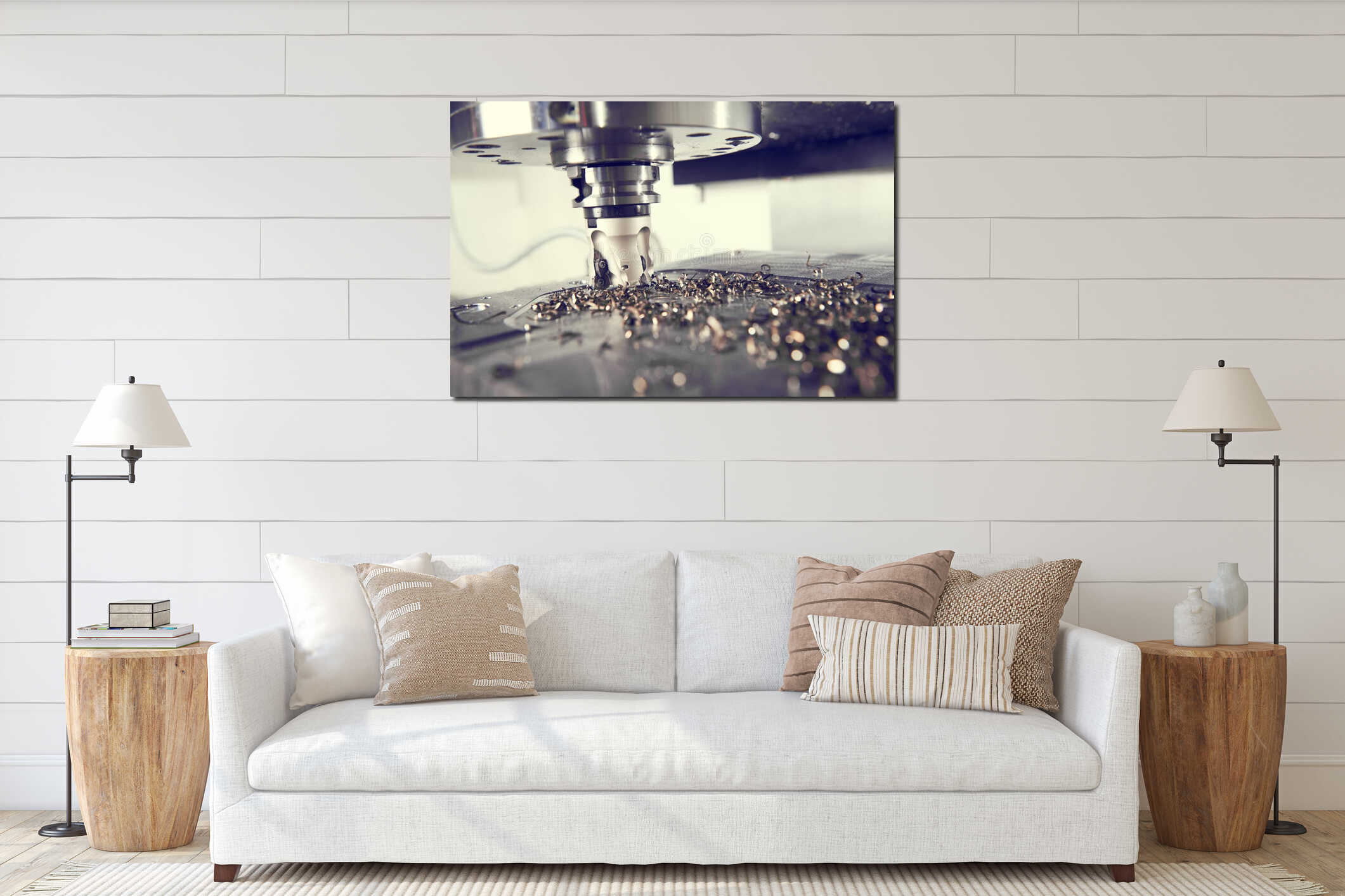 Canvas hanging interior mockup