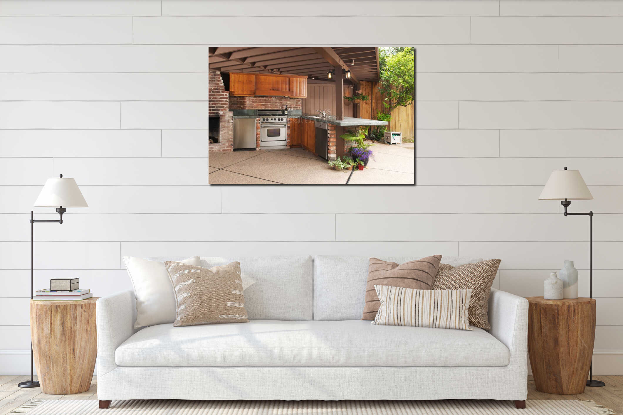 Canvas hanging interior mockup