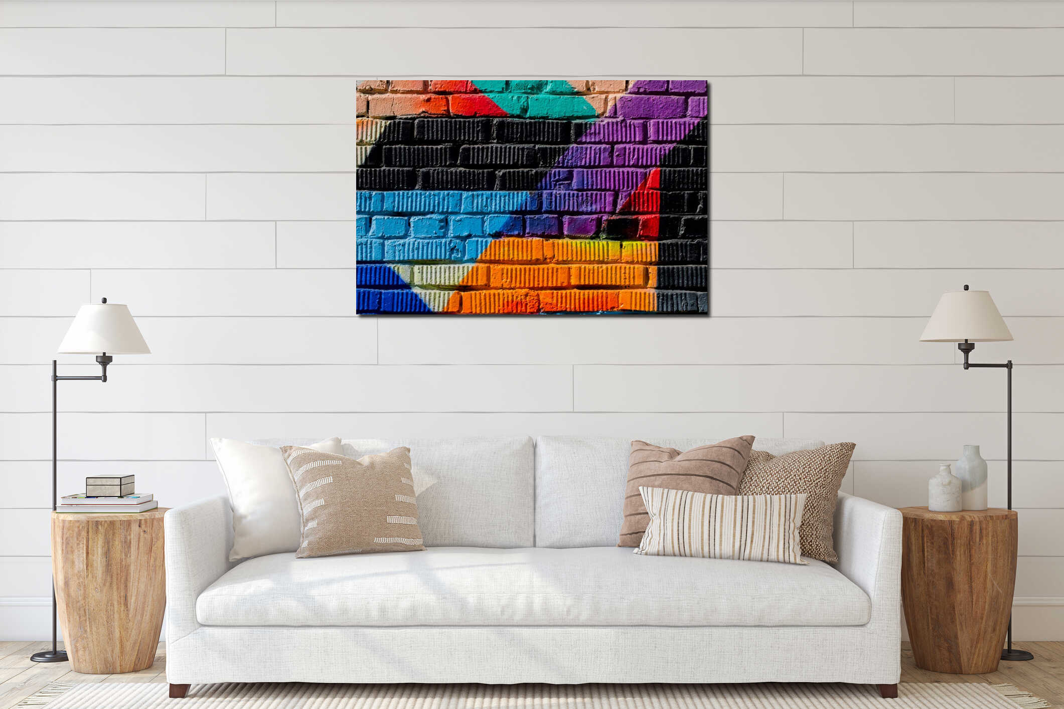 Canvas hanging interior mockup