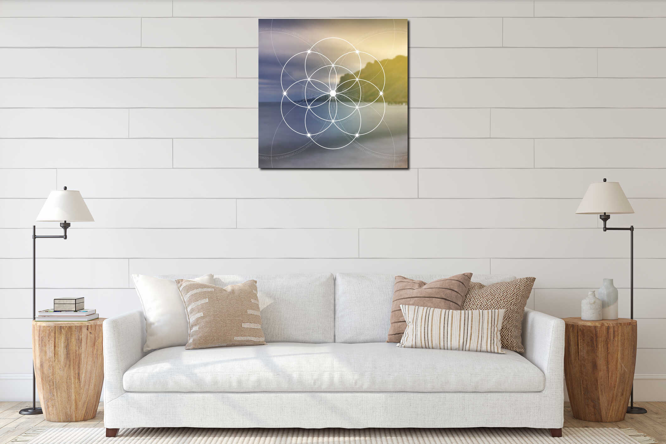 Canvas hanging interior mockup