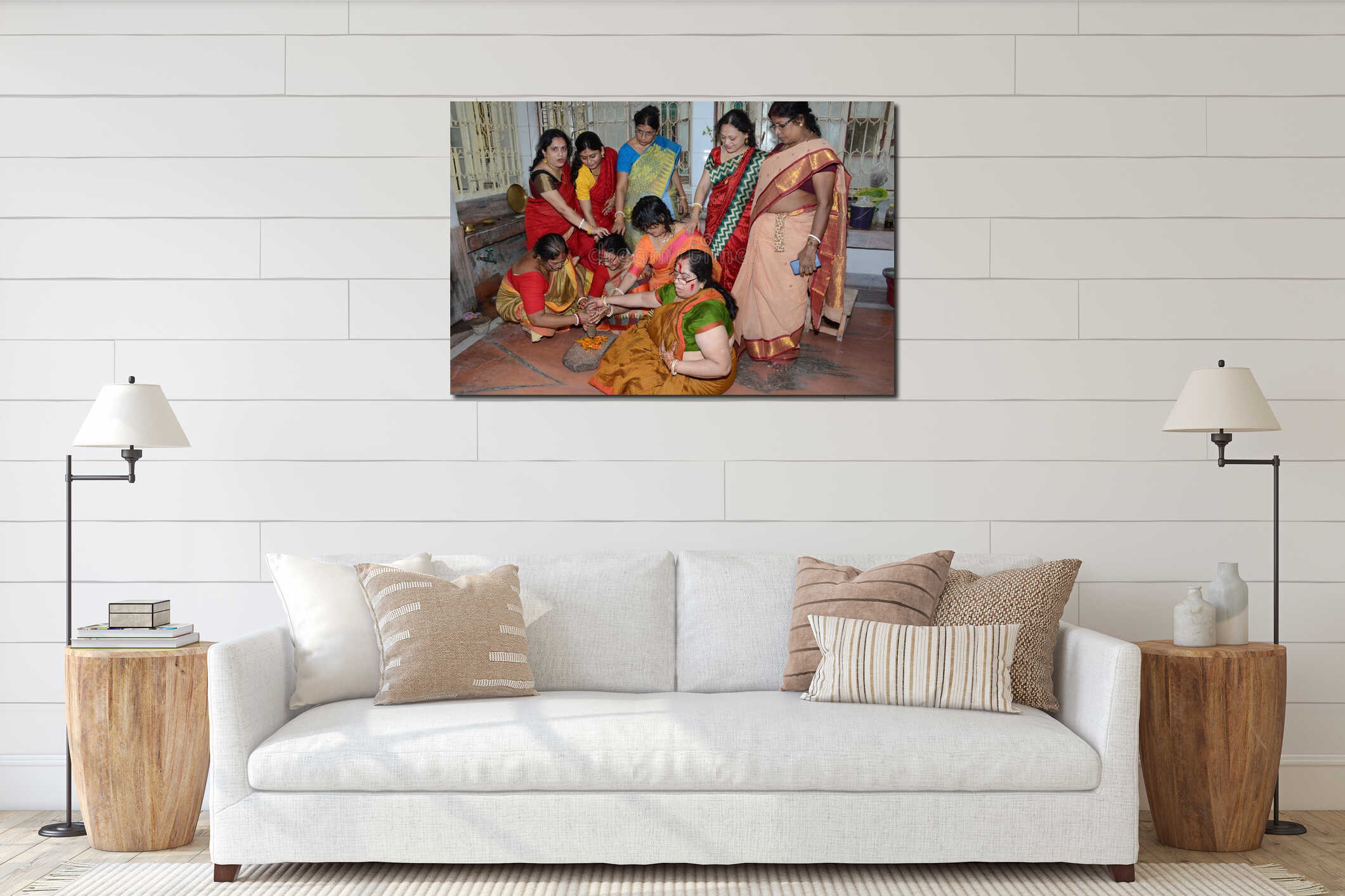 Canvas hanging interior mockup