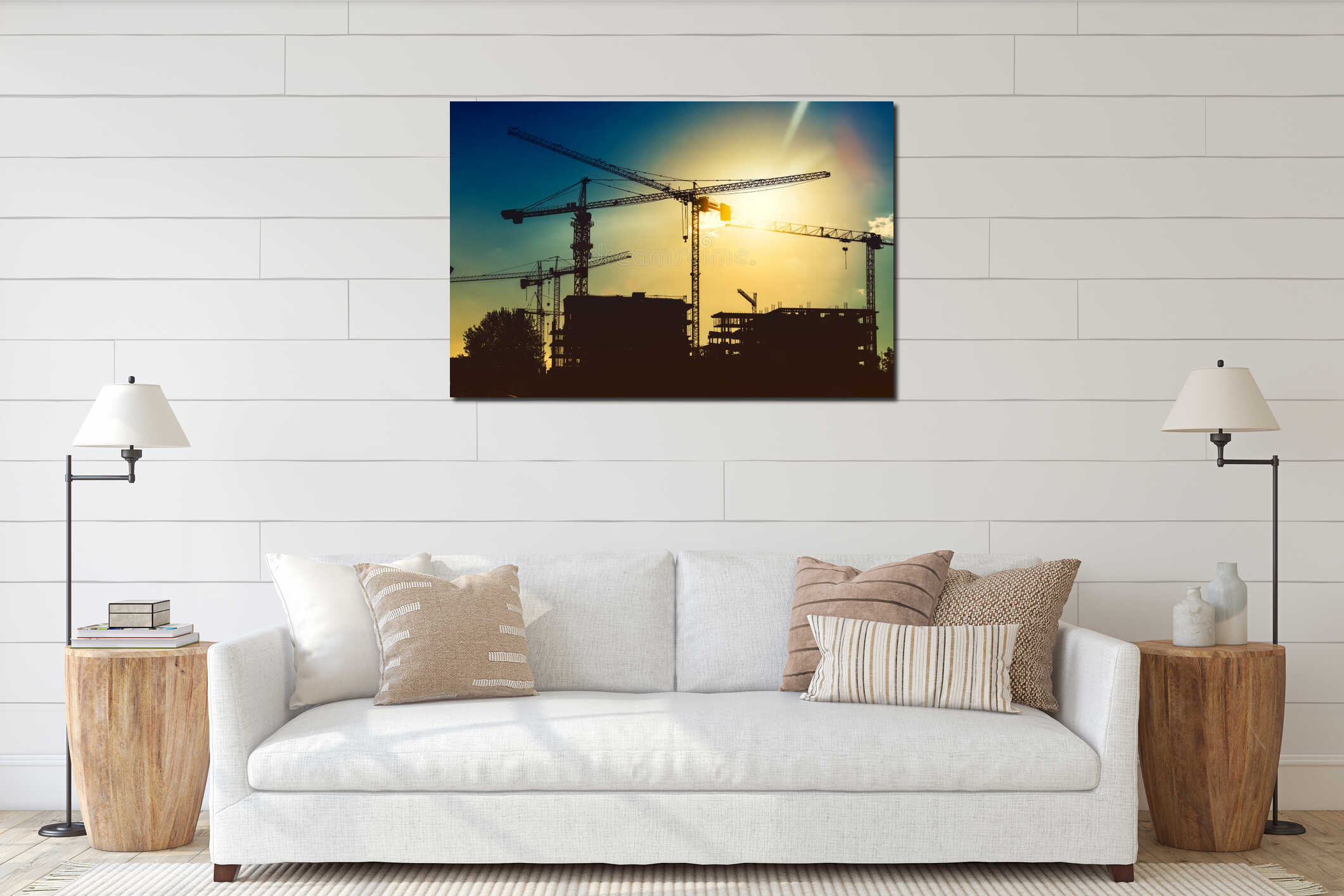 Canvas hanging interior mockup