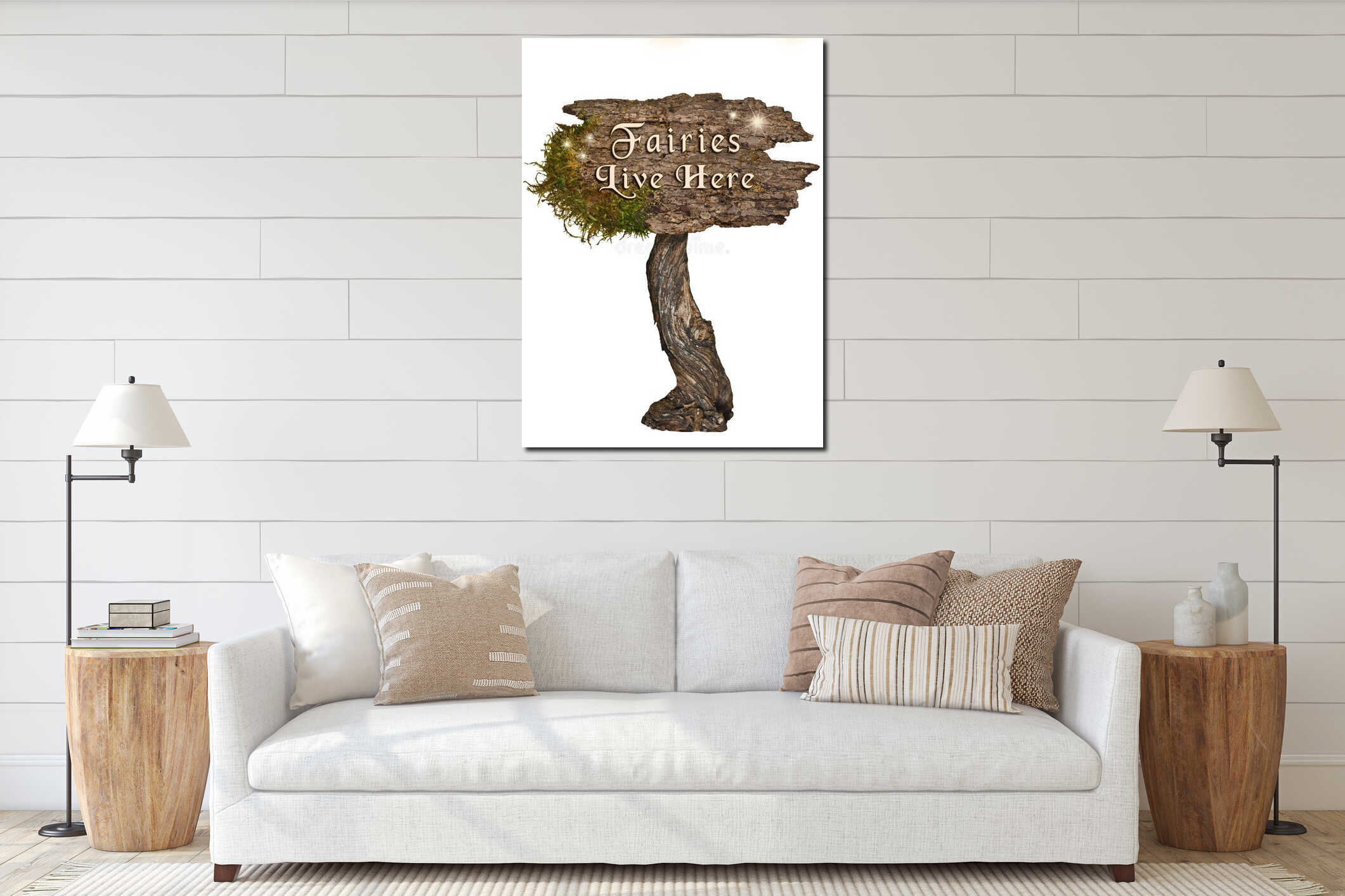 Canvas hanging interior mockup